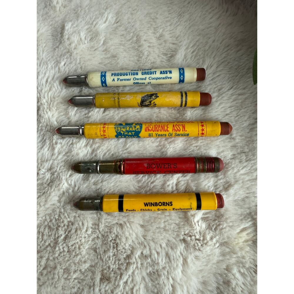 Vintage Bullet Pencils Advertising Lot of 5 #2